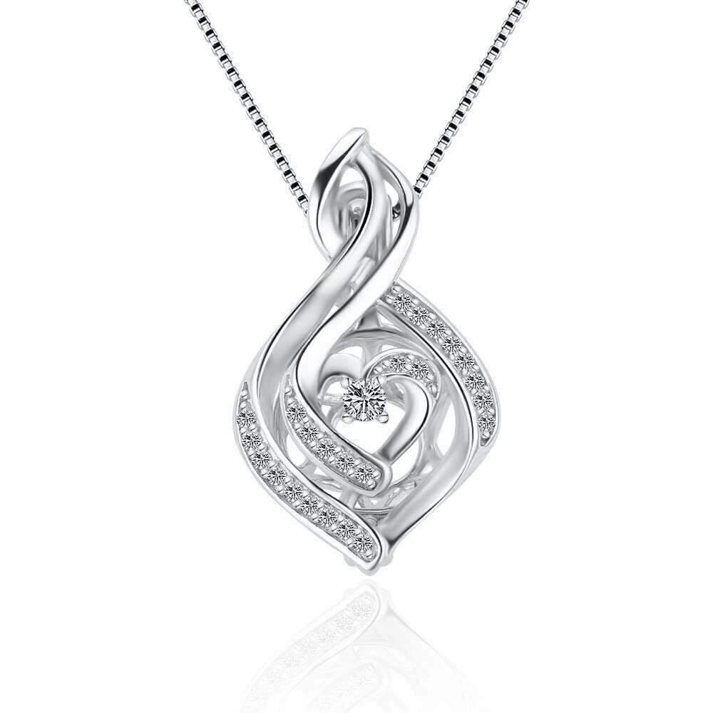 3413 CZ Twisted Heart Cage Pendants for Pearl Jewelry Making Sterling